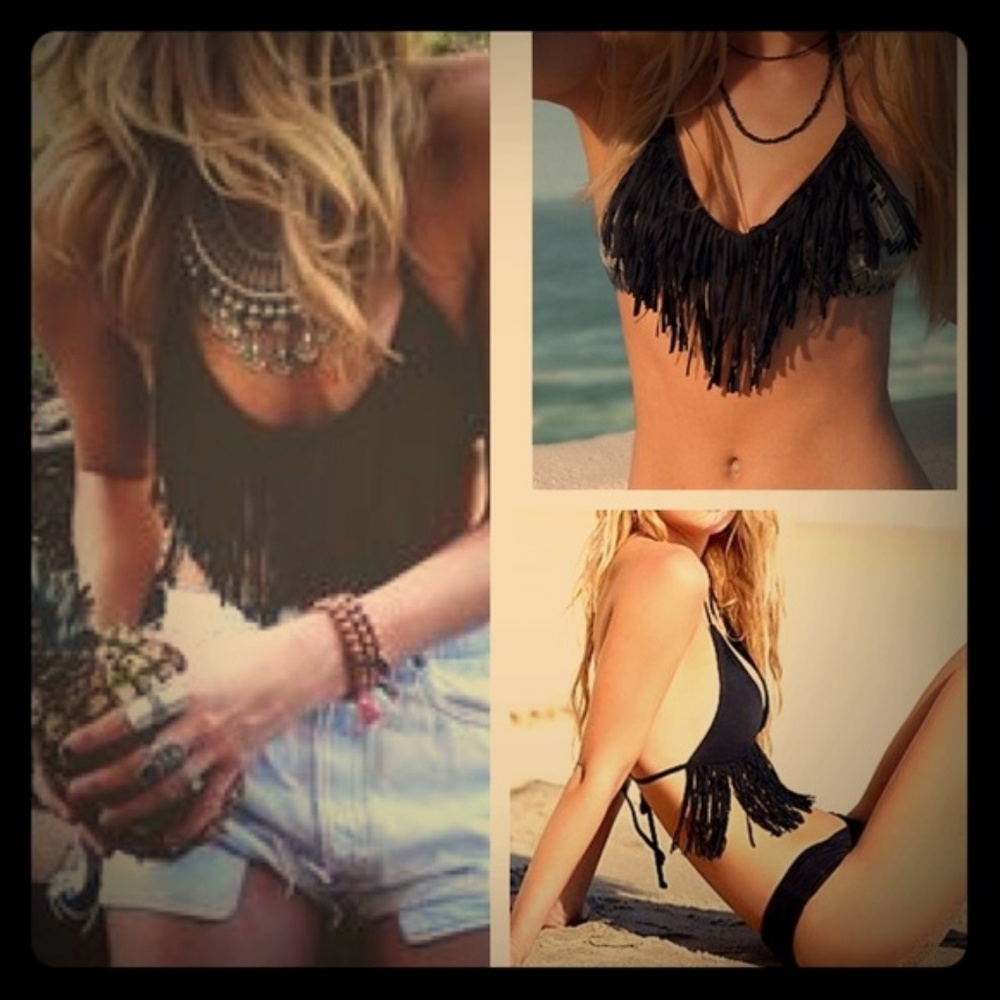 l*space Audrey Sahara Fringe Bikini Top